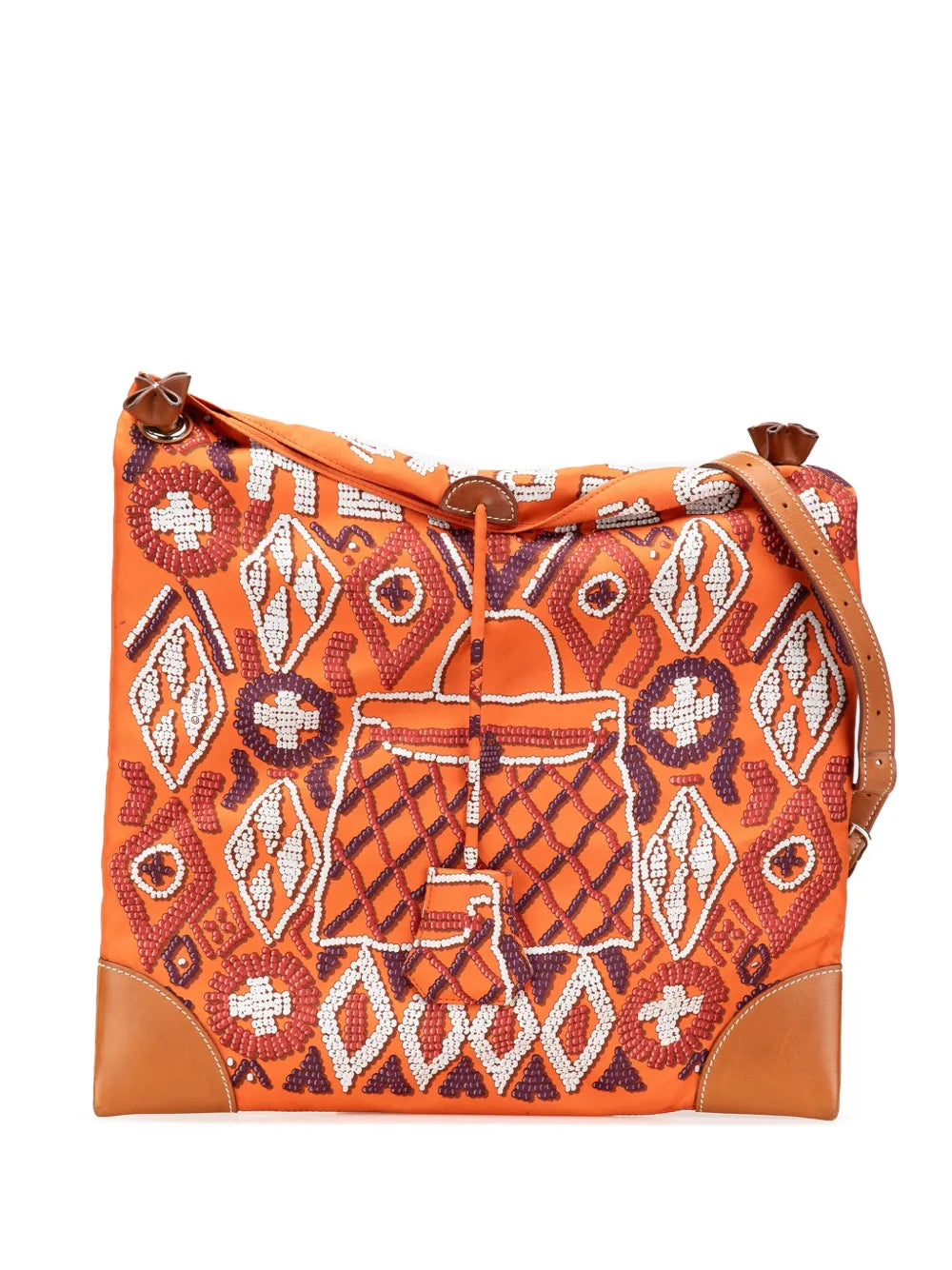 Pre-OwnedHerm??re-Owned2012 Silk and Barenia Kelly En Perles Silky City 33 crossbody bag