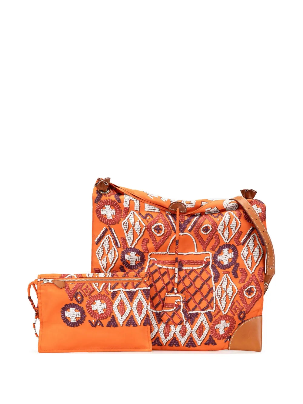 Pre-OwnedHerm??re-Owned2012 Silk and Barenia Kelly En Perles Silky City 33 crossbody bag