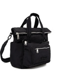 Desigualzip-fastening top-handle backpack