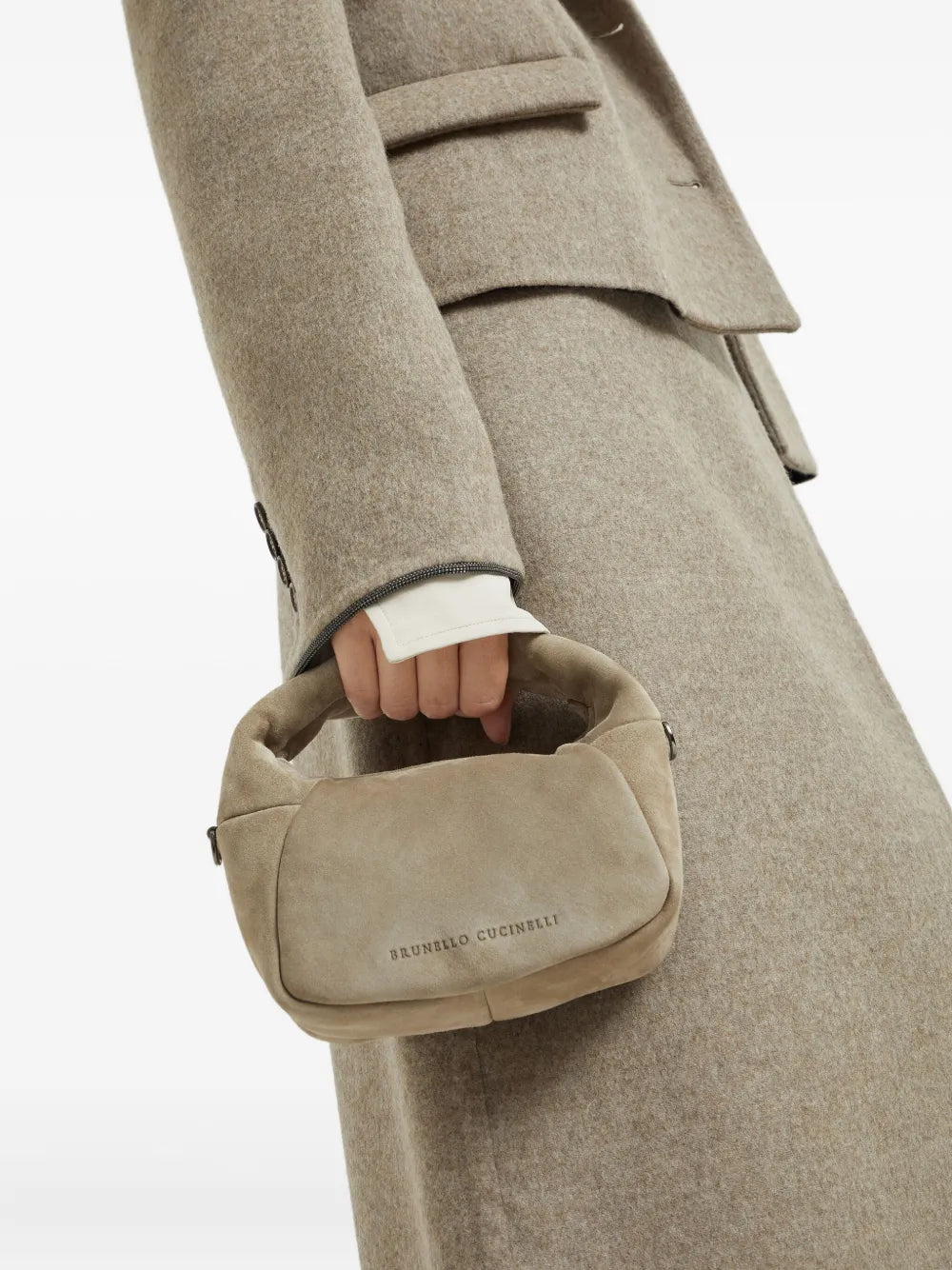 Brunello Cucinellipadded suede mini bag