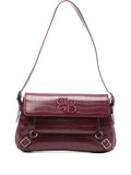 I BLUEScrocodile-effect logo shoulder bag