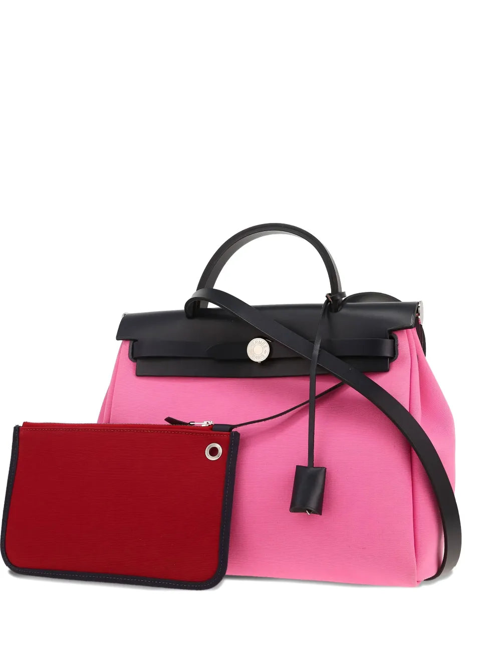 Pre-OwnedHermre-Ownedcolour-block canvas handbag