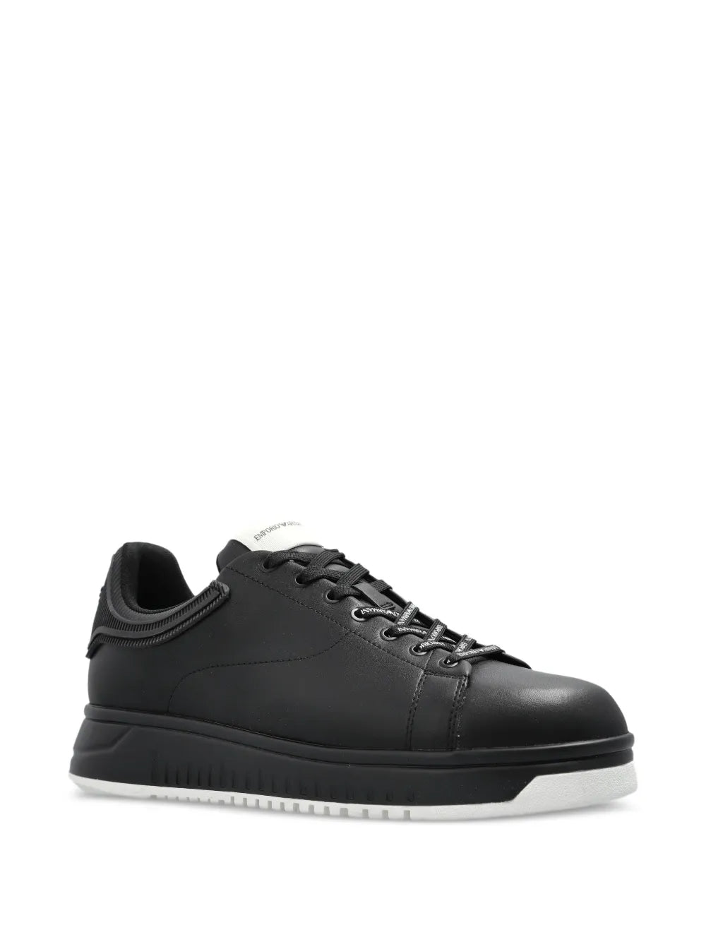 Emporio Armani Leather Lace-Up Sneakers
