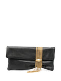 Jimmy ChooZandra chain-embellished leather clutch