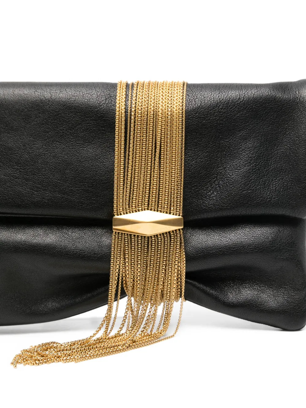 Jimmy ChooZandra chain-embellished leather clutch
