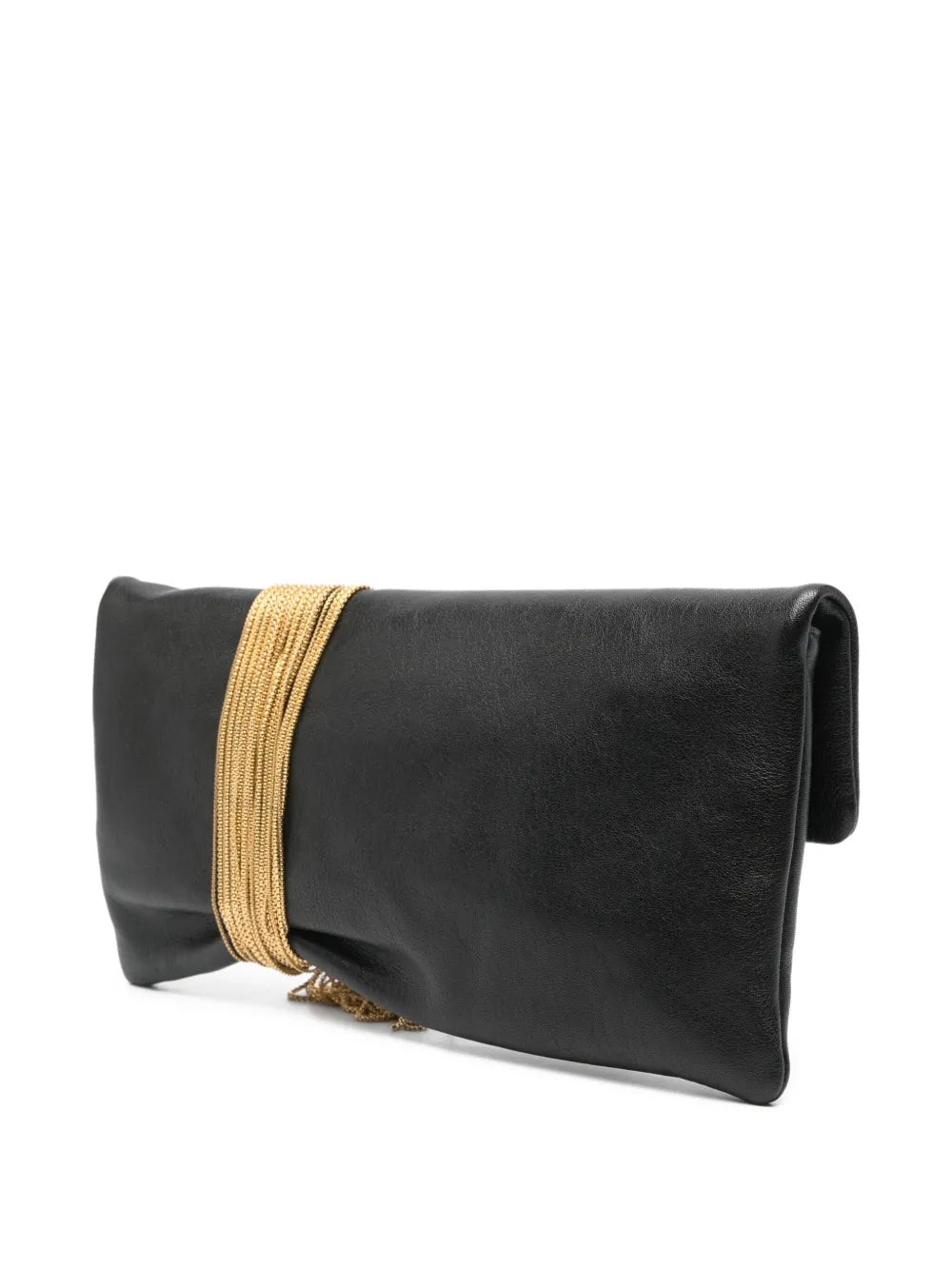 Jimmy ChooZandra chain-embellished leather clutch