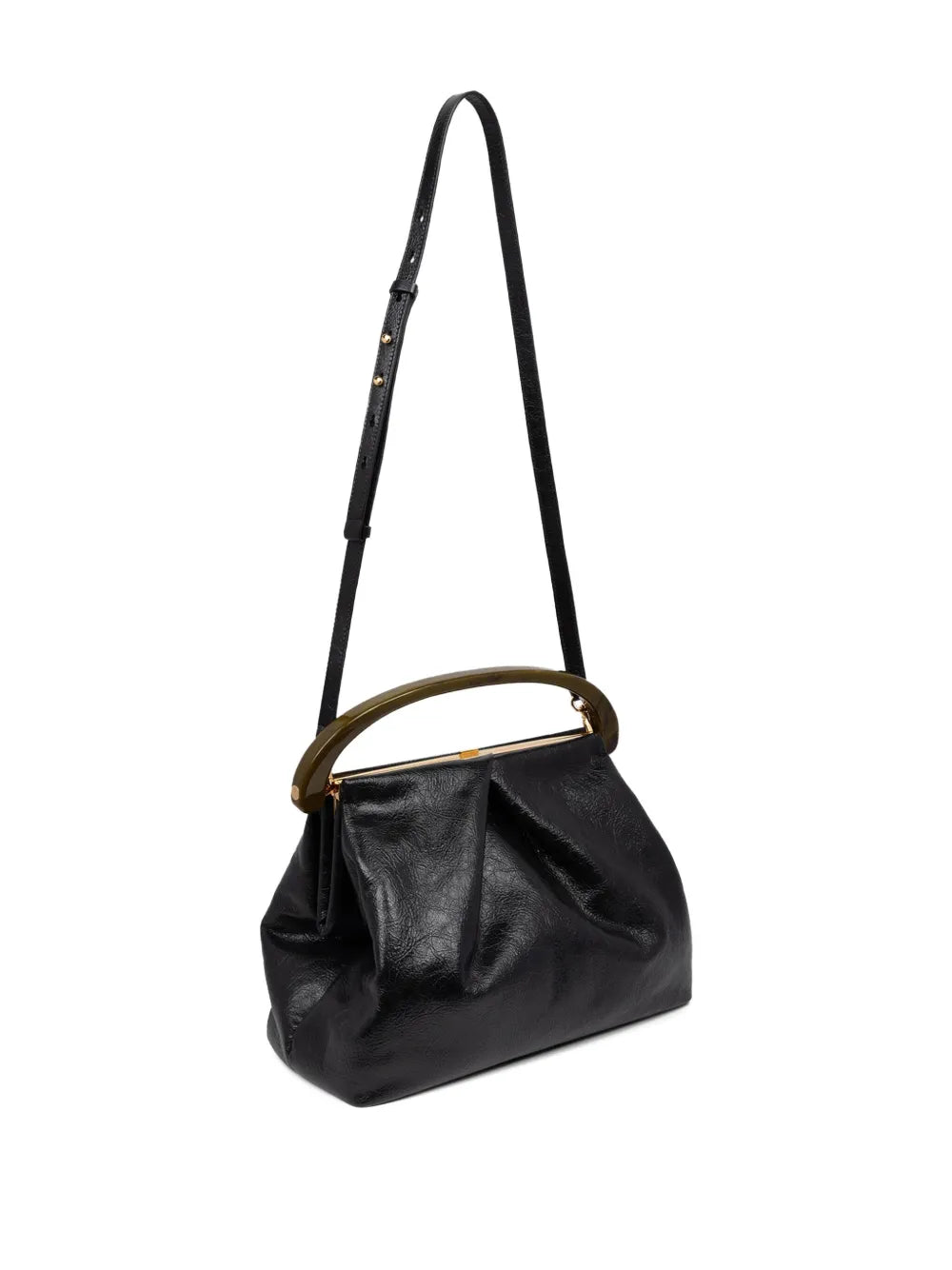 DRIES VAN NOTENpleated leather tote bag