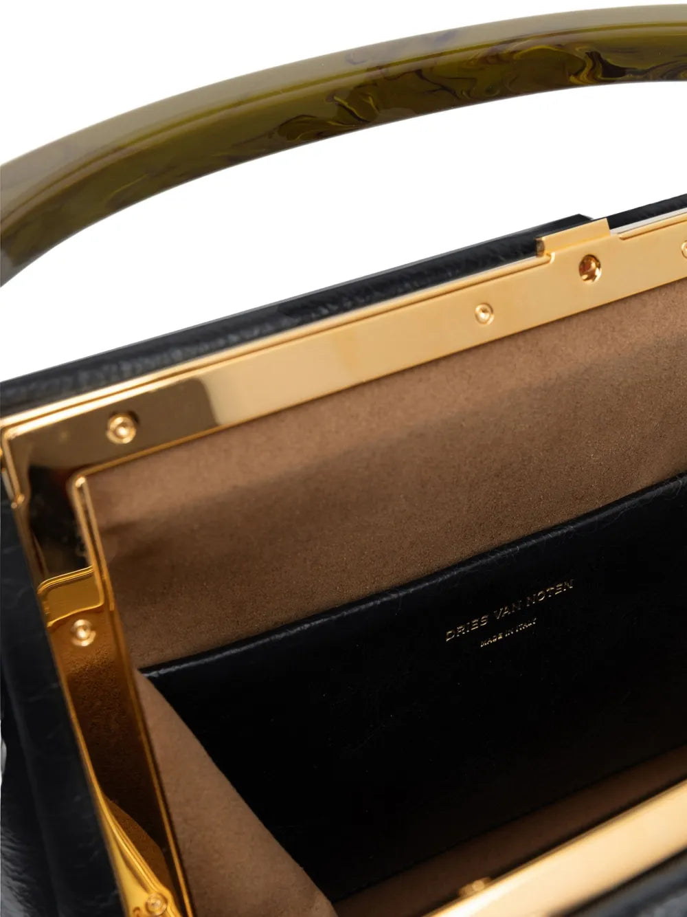 DRIES VAN NOTENpleated leather tote bag