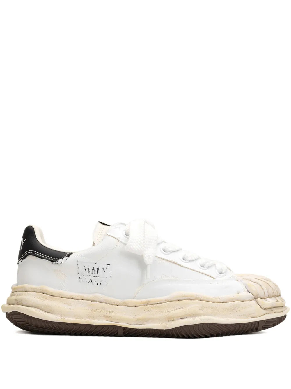 Maison Mihara Yasuhiro Torn-Film Attached Canvas Sneakers