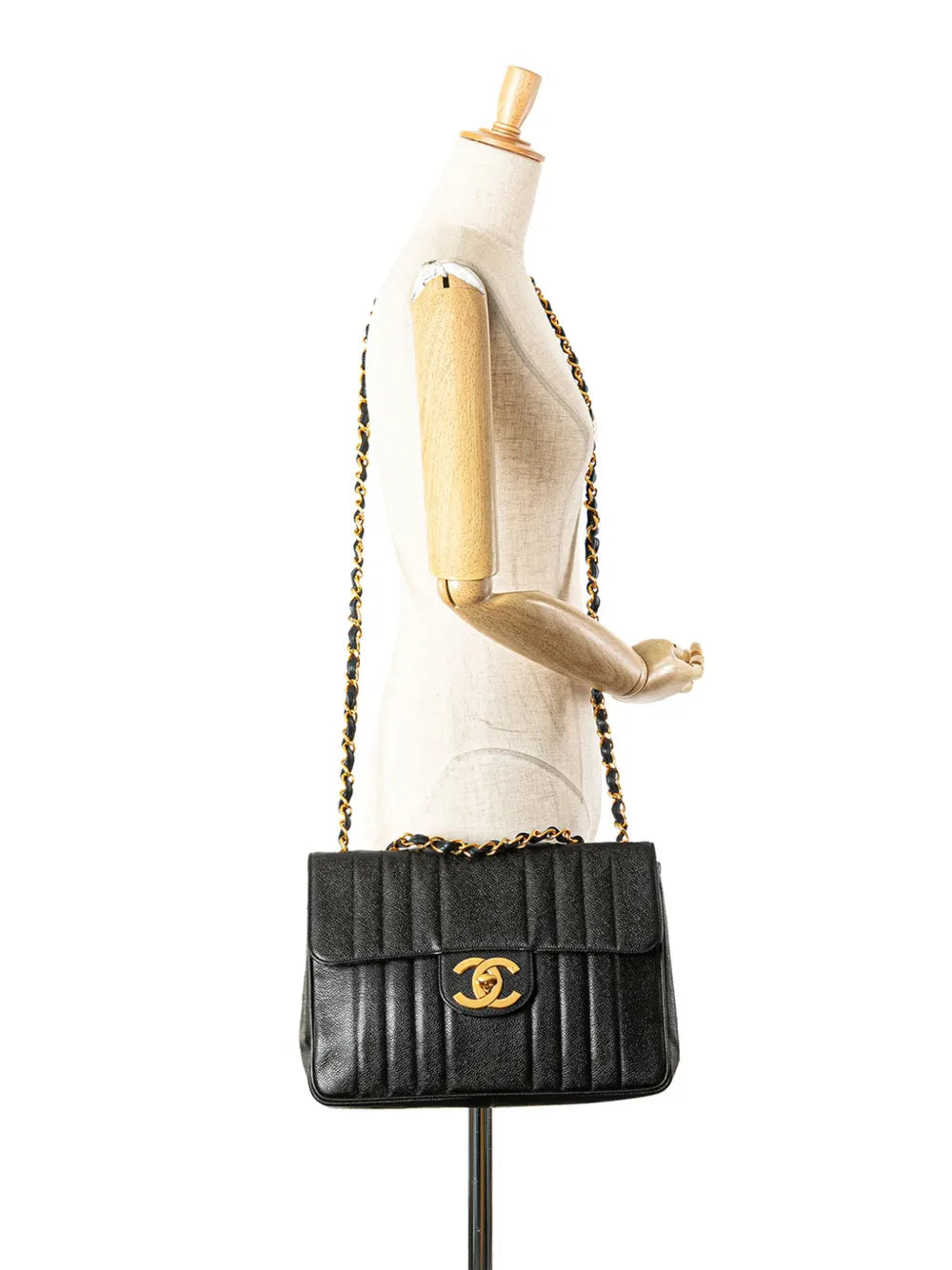 Pre-OwnedCHANEL Pre-Owned1991-1994 Jumbo XL Caviar Mademoiselle Flap shoulder bag