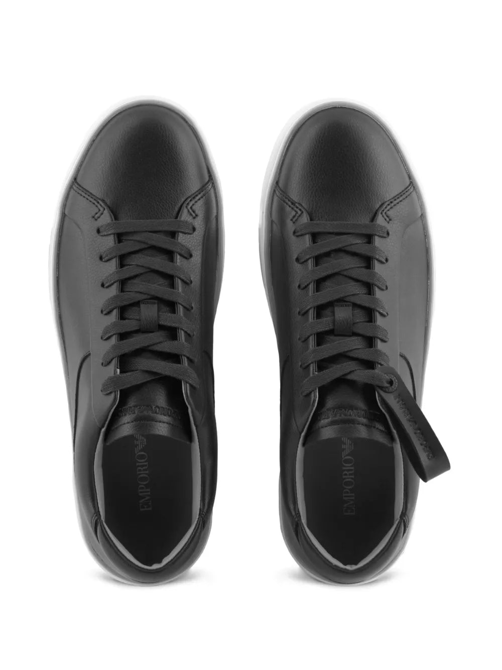 Emporio Armani Leather Lace-Up Sneakers