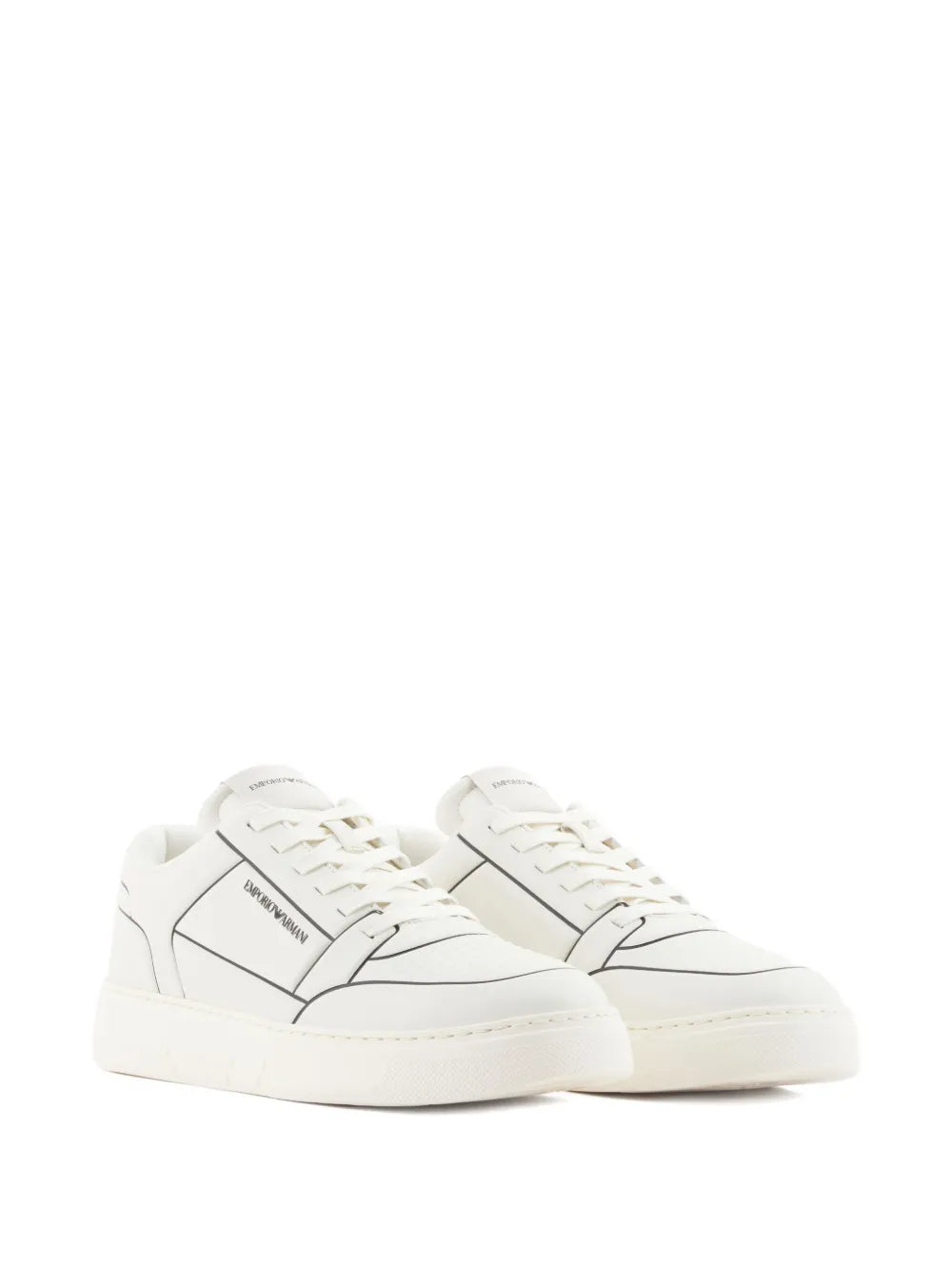 Emporio Armani Logo-Detail Leather Sneakers