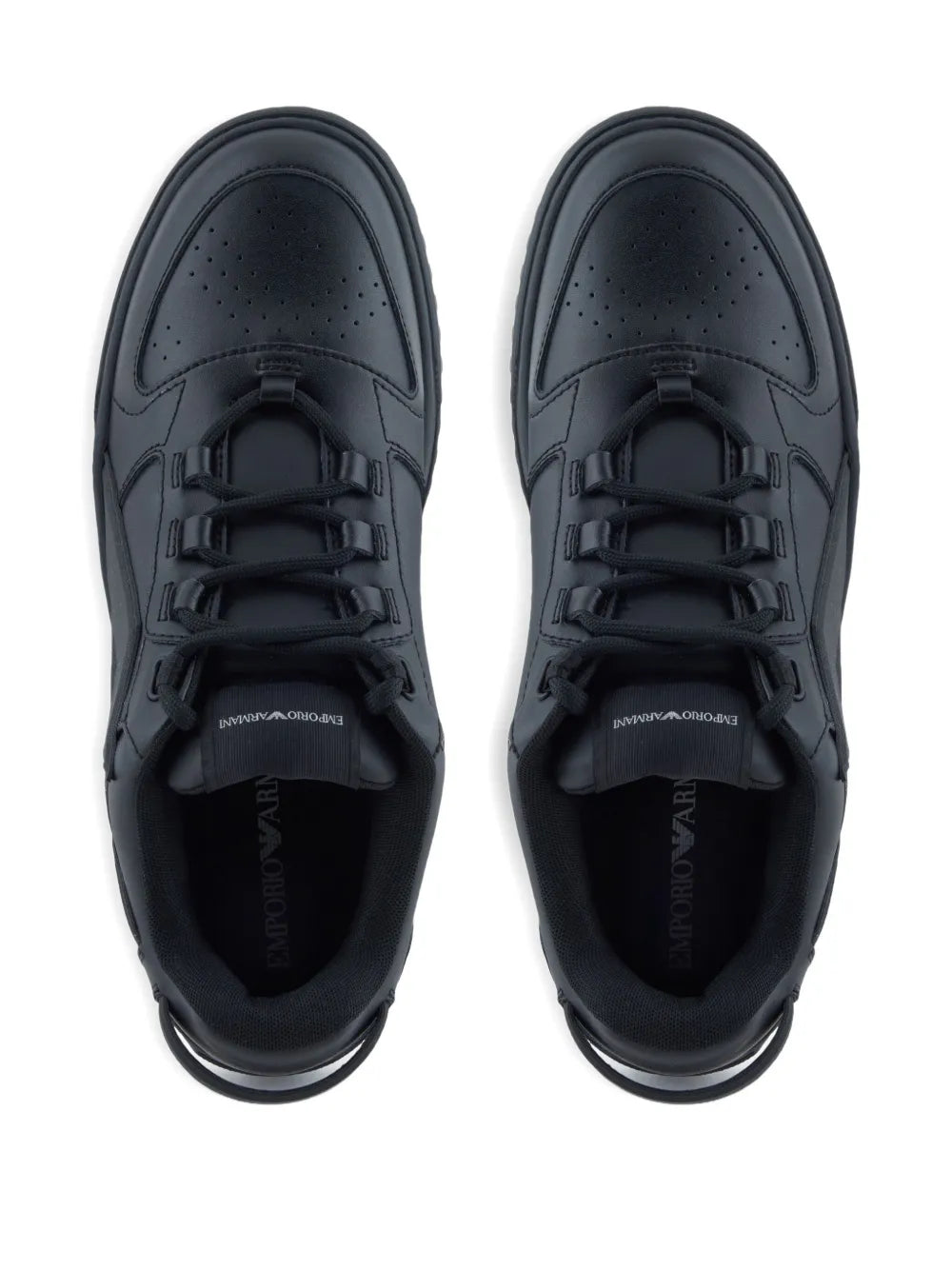 Emporio Armani Maxi-Logo Leather Sneakers