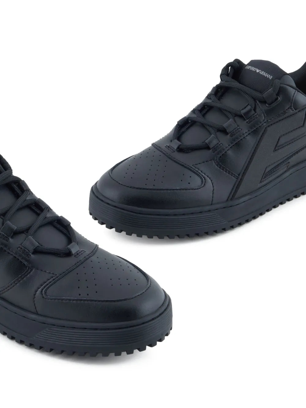 Emporio Armani Maxi-Logo Leather Sneakers