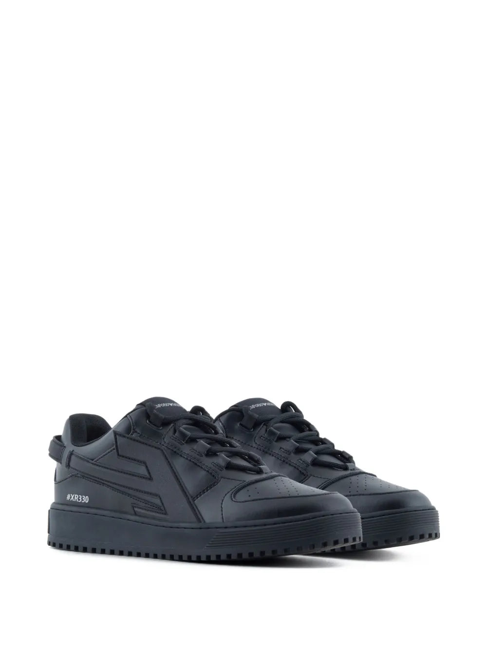 Emporio Armani Maxi-Logo Leather Sneakers