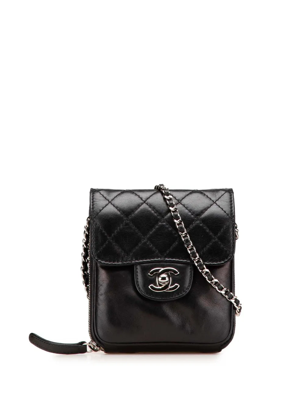Pre-OwnedCHANEL Pre-Owned2012 CC Quilted Lambskin Clams Wallet on Chain crossbody bag