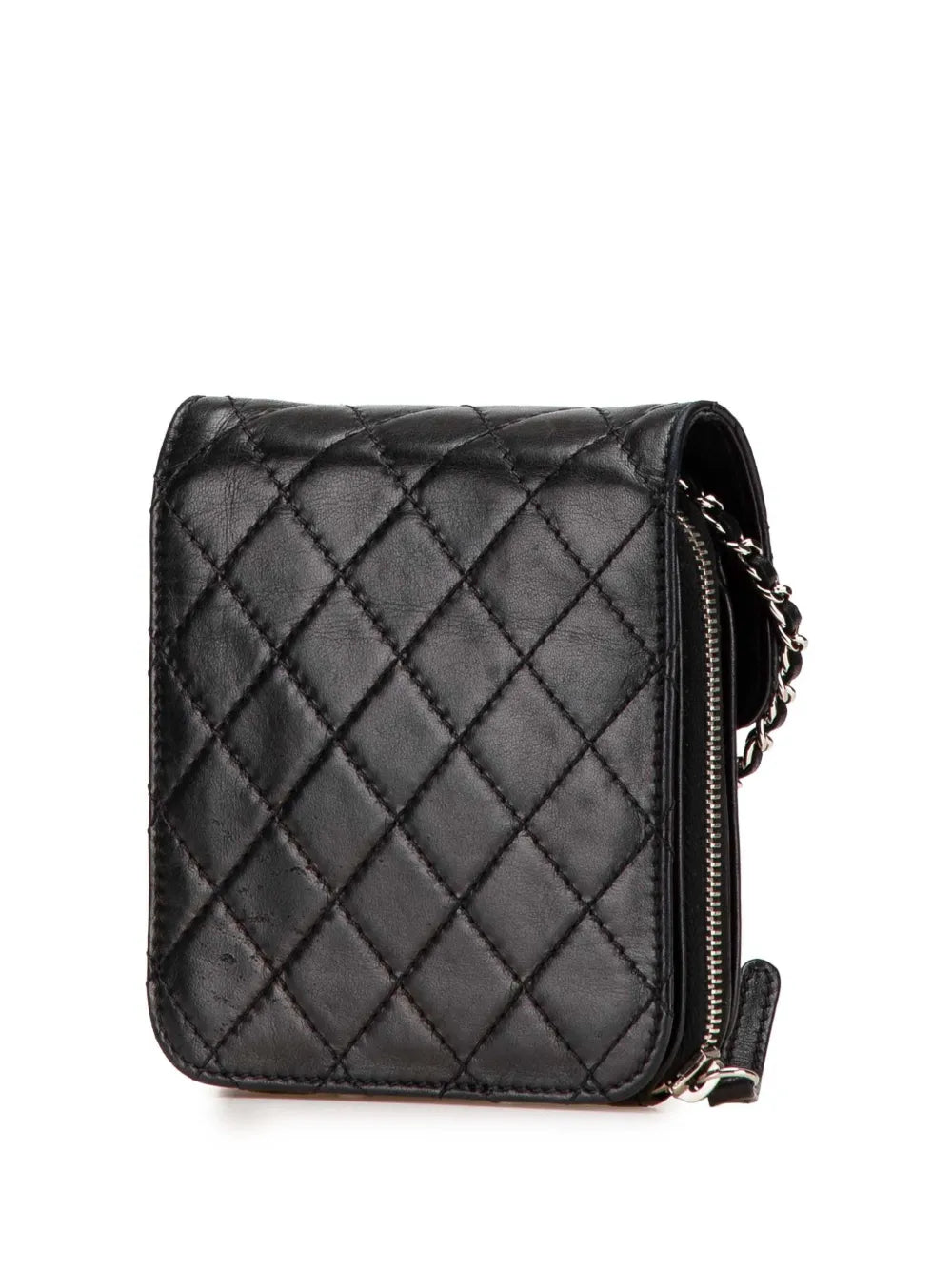 Pre-OwnedCHANEL Pre-Owned2012 CC Quilted Lambskin Clams Wallet on Chain crossbody bag