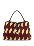 Coccinellediamond-pattern leather shoulder bag