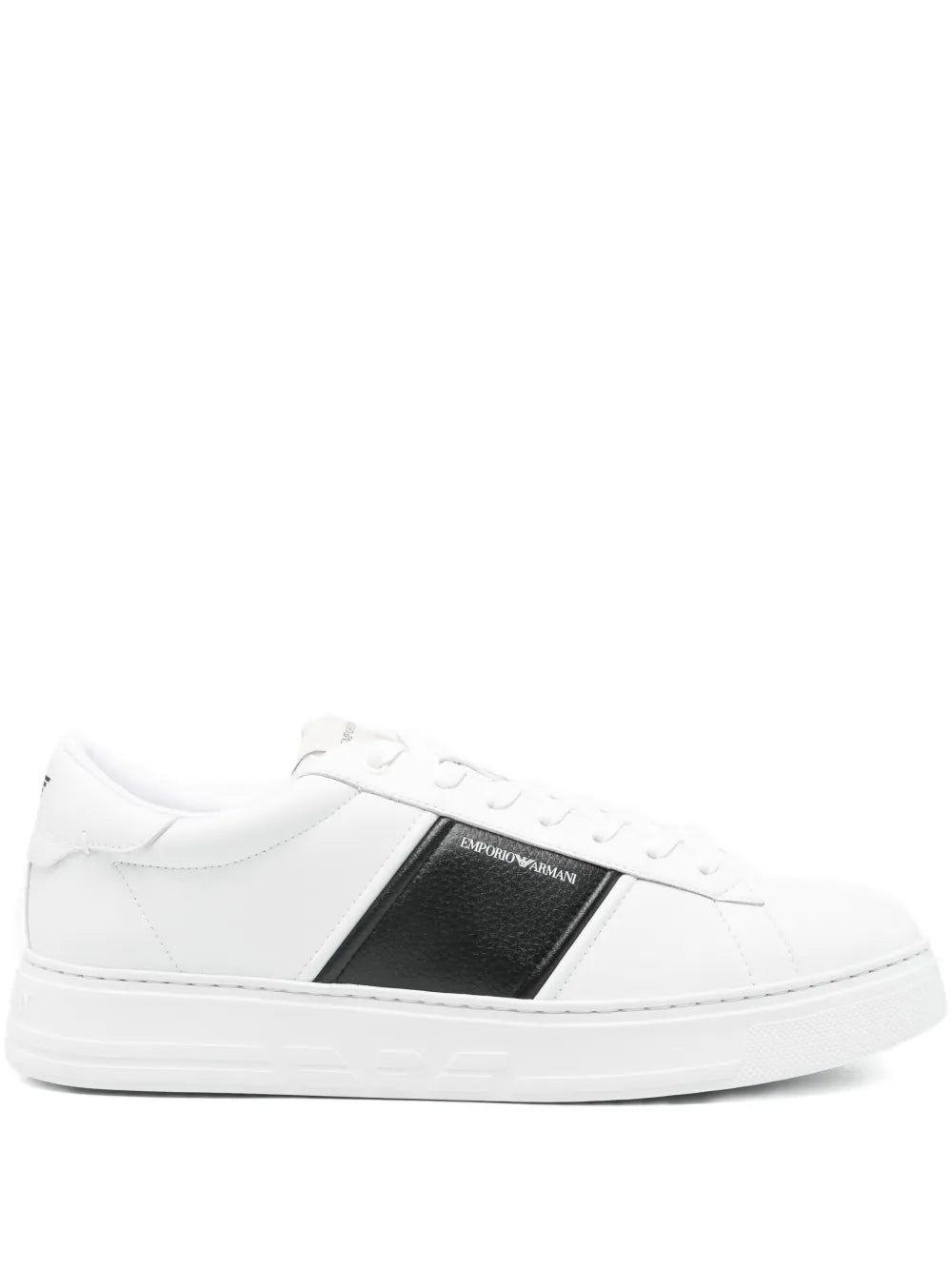 Emporio Armani Logo-Print Leather Sneakers