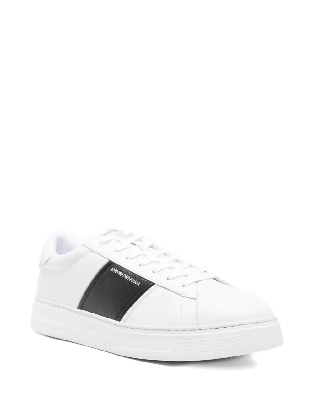 Emporio Armani Logo-Print Leather Sneakers