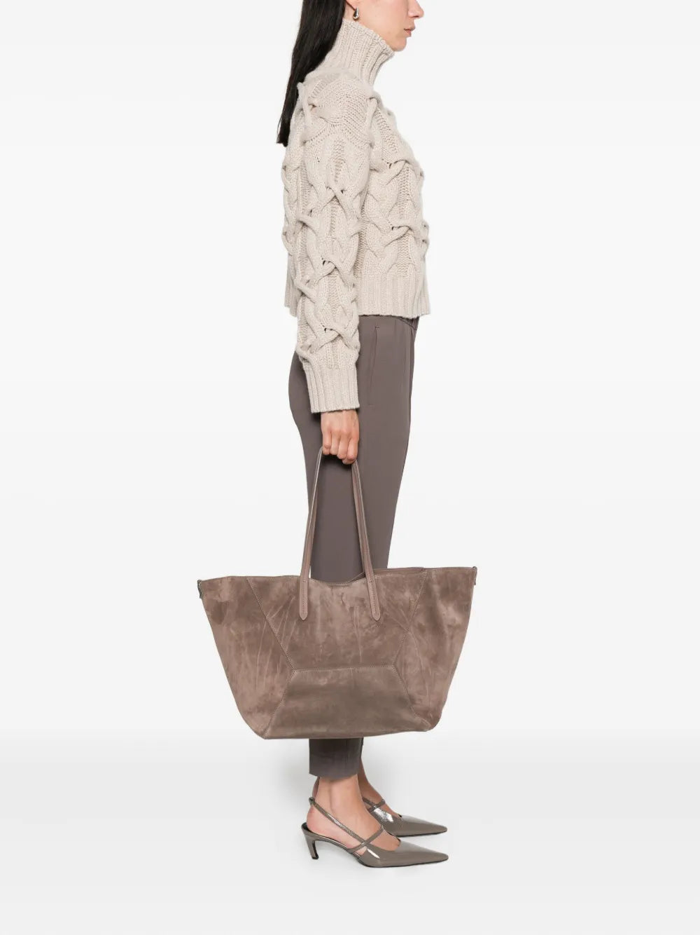 Brunello Cucinellisuede tote bag