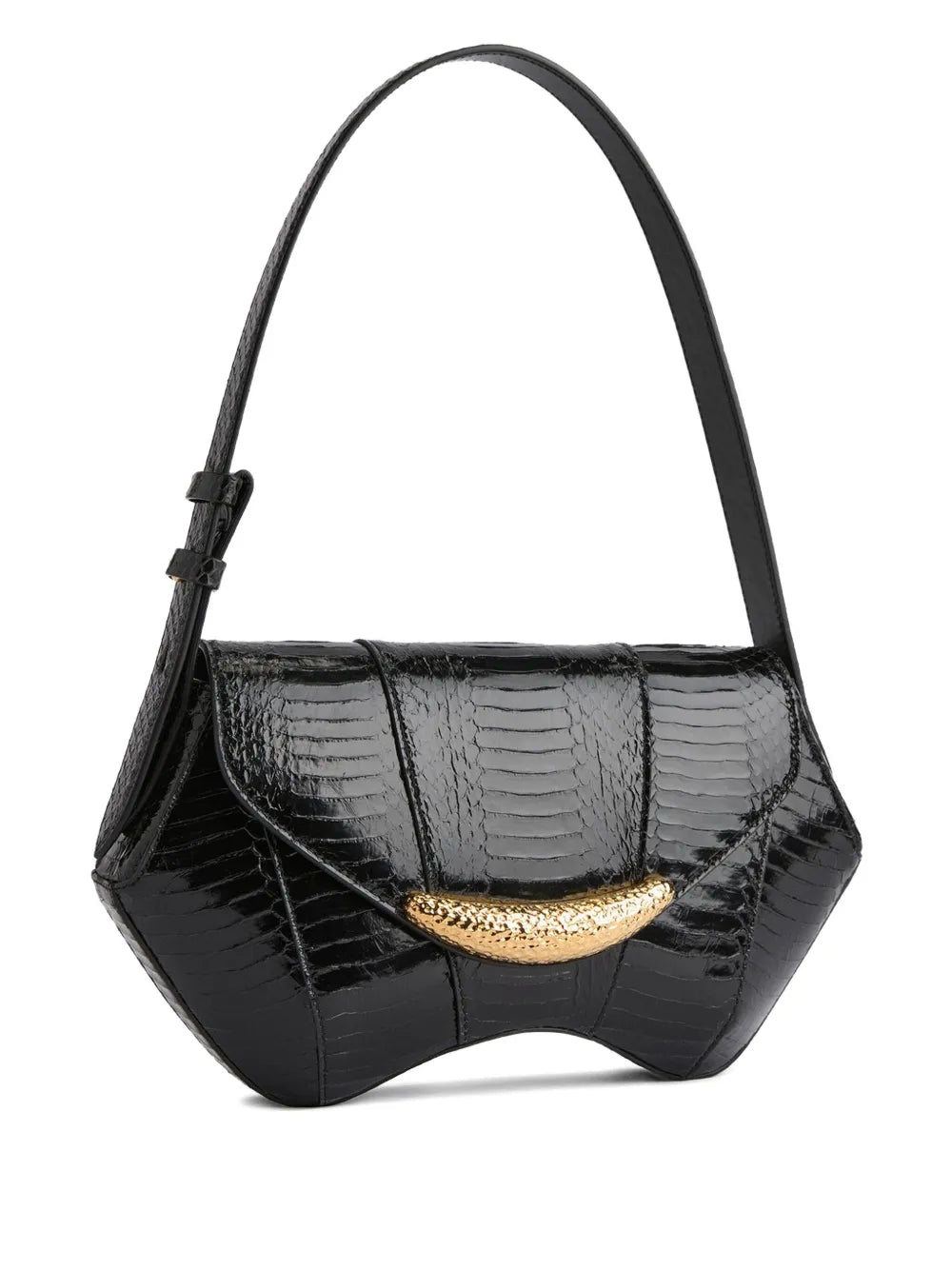 Giuseppe ZanottiGz Day and Night snakeskin curved shoulder bag