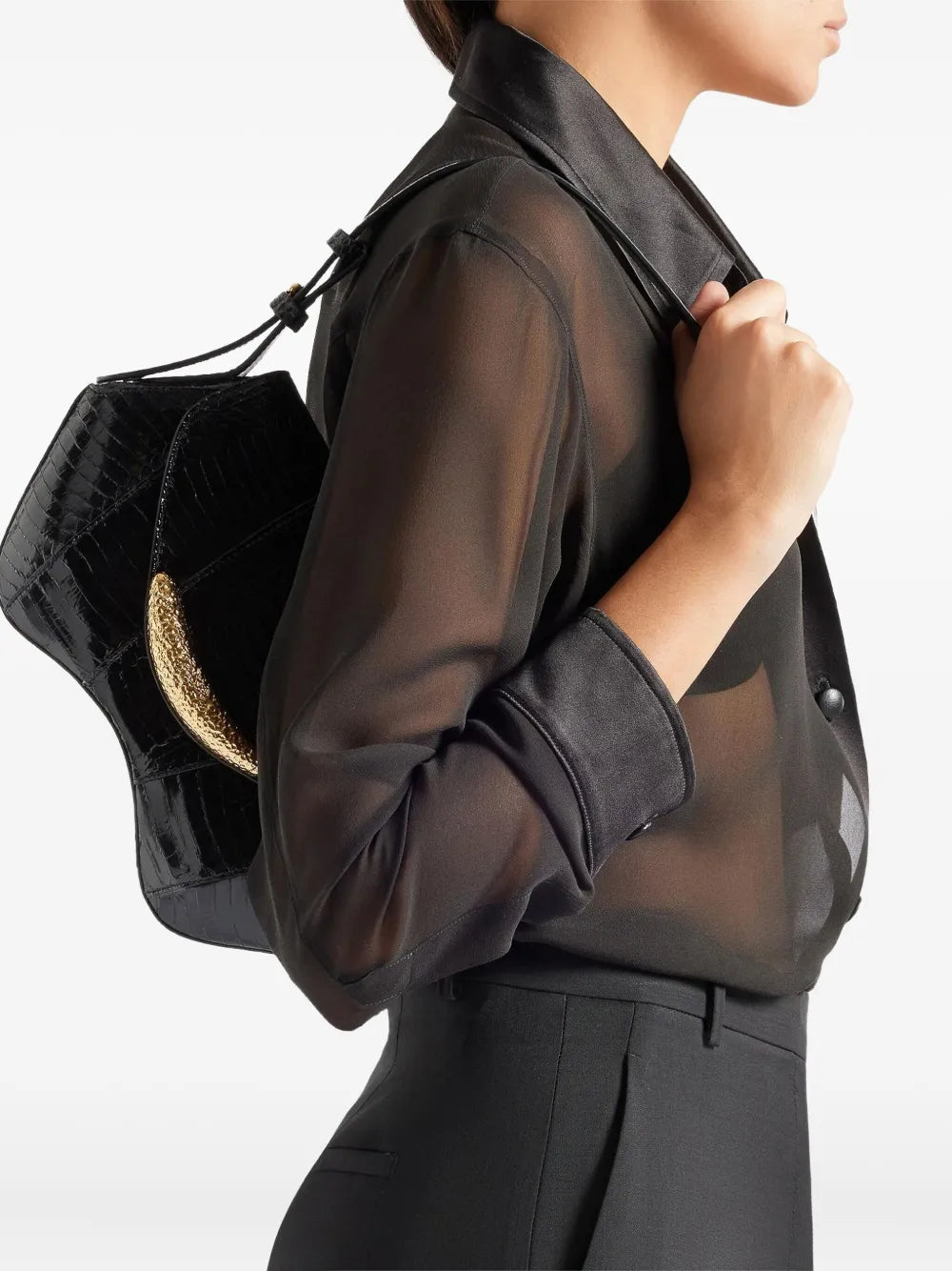Giuseppe ZanottiGz Day and Night snakeskin curved shoulder bag