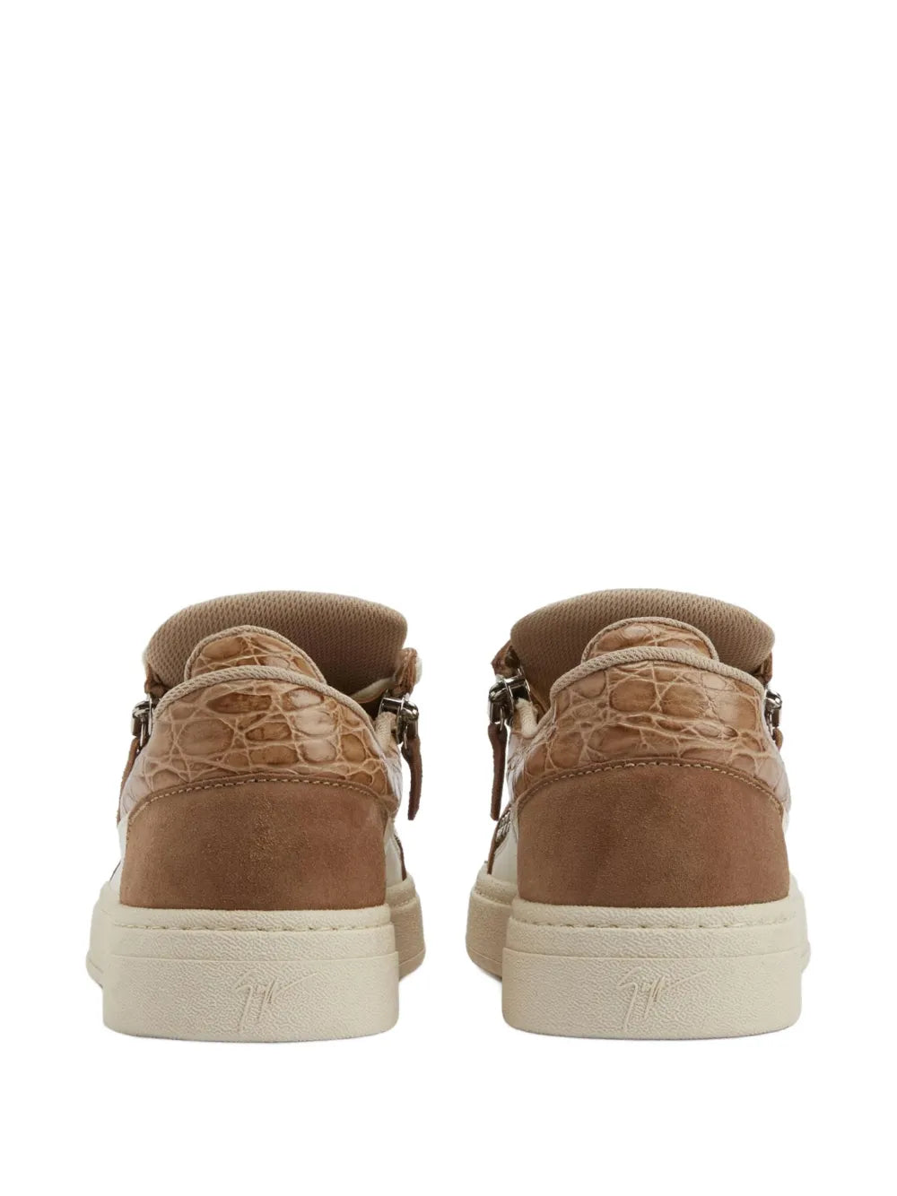 Giuseppe Zanotti Crocodile-Effect Zip Low-Top Sneakers