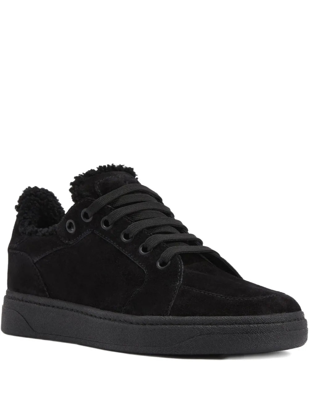 Giuseppe Zanotti Suede Sheepskin Low-Top Sneakers