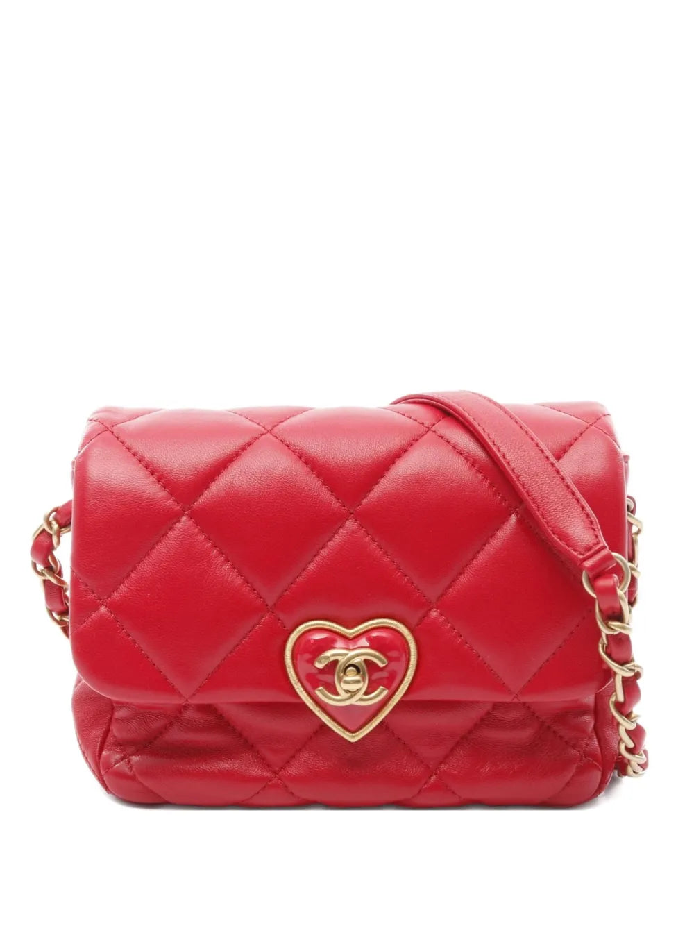 Pre-OwnedCHANEL Pre-Owned2010s matelassheart lock shoulder bag