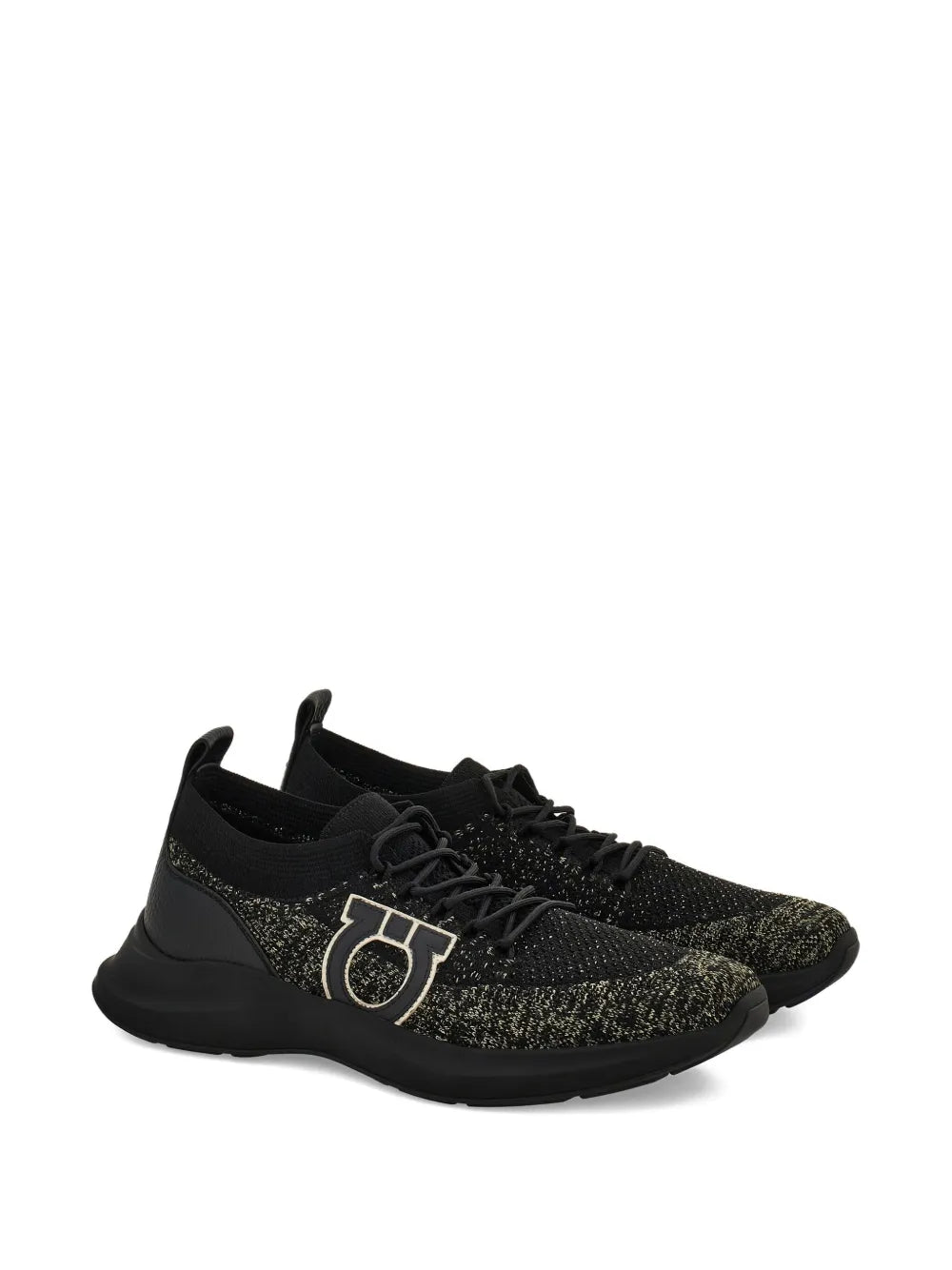 Ferragamo Gancini-Detail Knit Sneakers