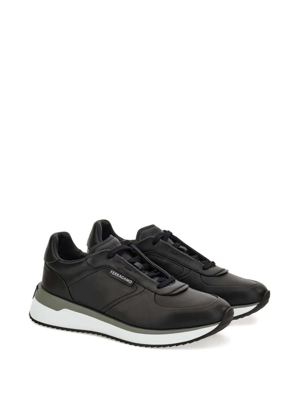 Ferragamo Lace-Up Leather Low-Top Sneakers