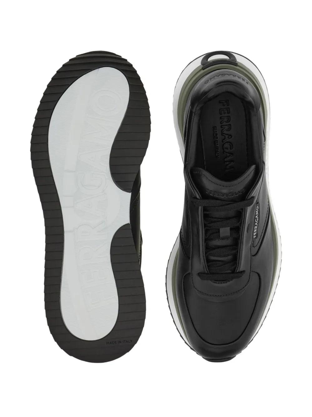 Ferragamo Lace-Up Leather Low-Top Sneakers