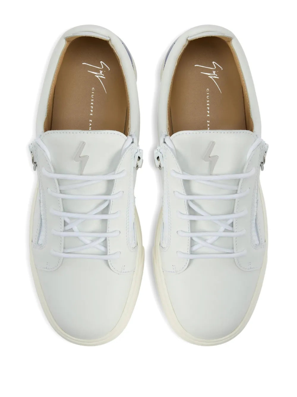 Giuseppe Zanotti Frankie Zip-Detail Leather Trainers