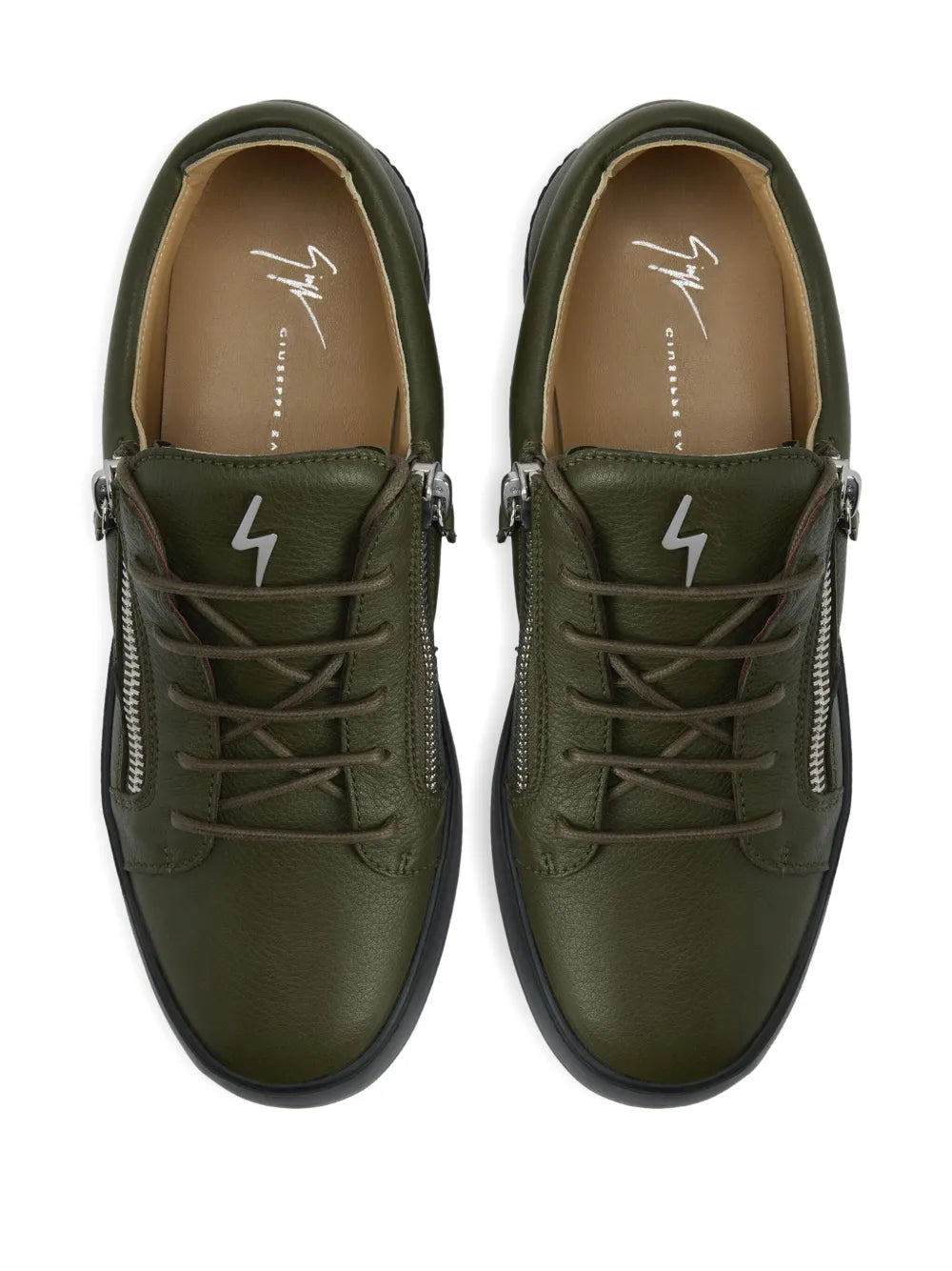 Giuseppe Zanotti Frankie Zip-Detail Leather Sneakers