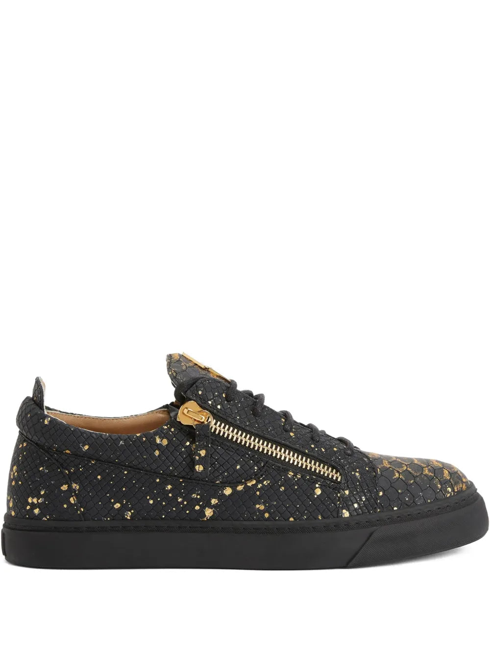 Giuseppe Zanotti Frankie Snakeskin-Print Zip Sneakers