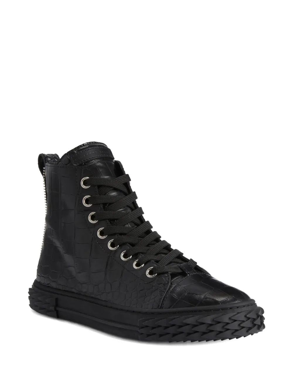 Giuseppe Zanotti Blabber Crocodile-Effect Lace-Up Sneakers
