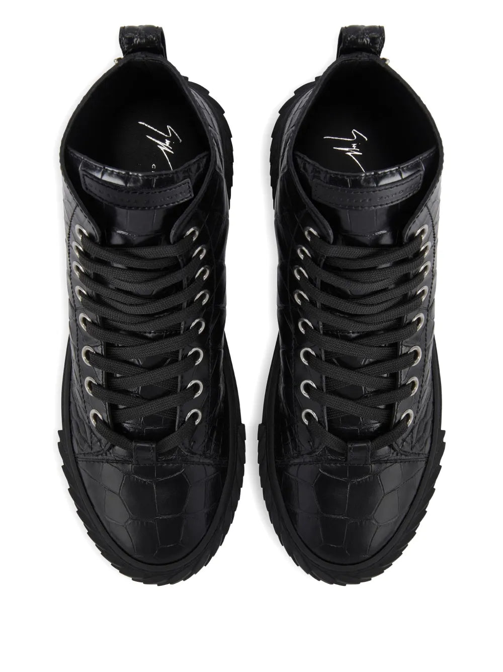 Giuseppe Zanotti Blabber Crocodile-Effect Lace-Up Sneakers
