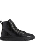 Giuseppe Zanotti Blabber Crocodile-Effect Lace-Up Sneakers