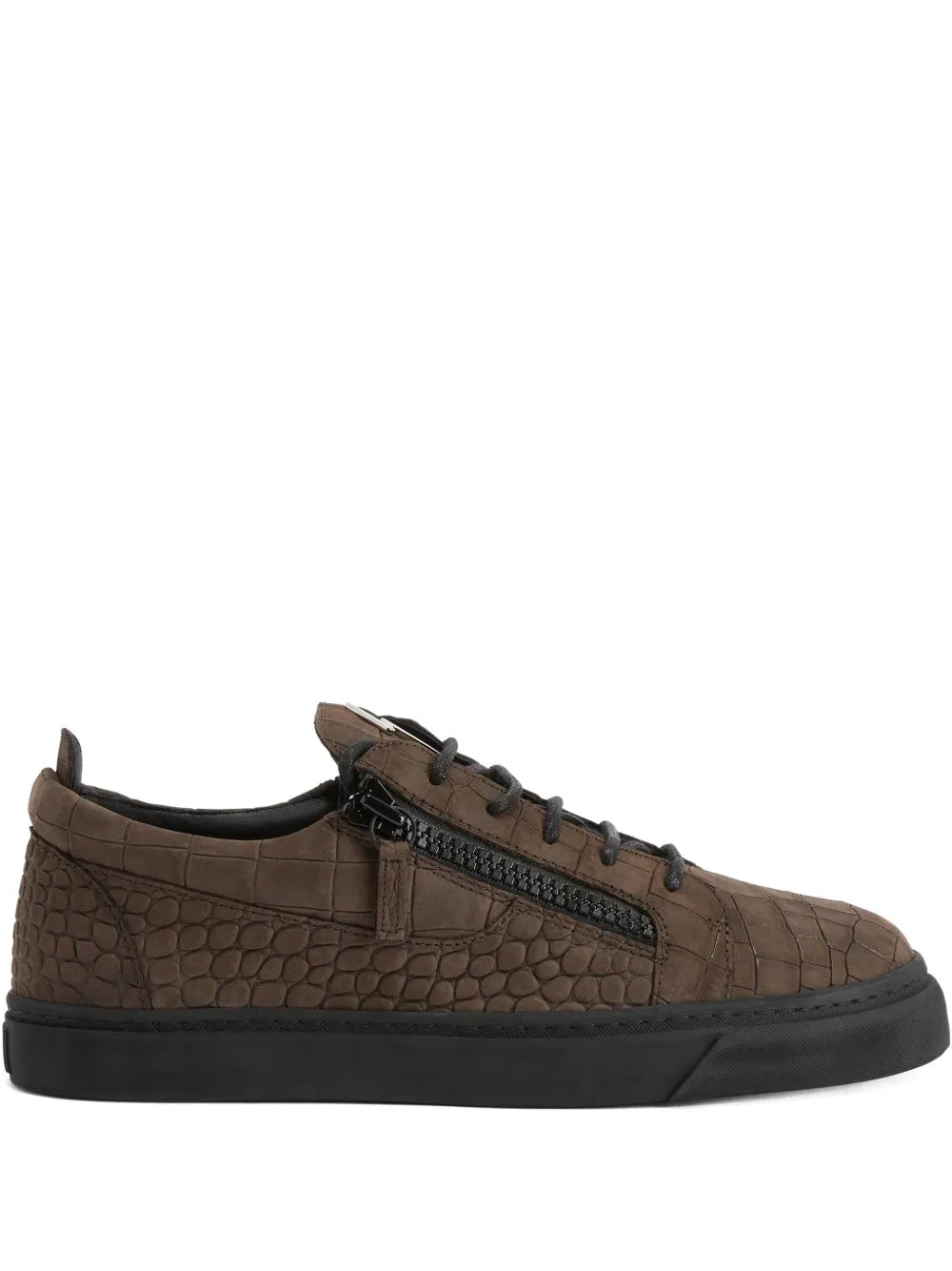 Giuseppe Zanotti Frankie Crocodile-Effect Zip Sneakers