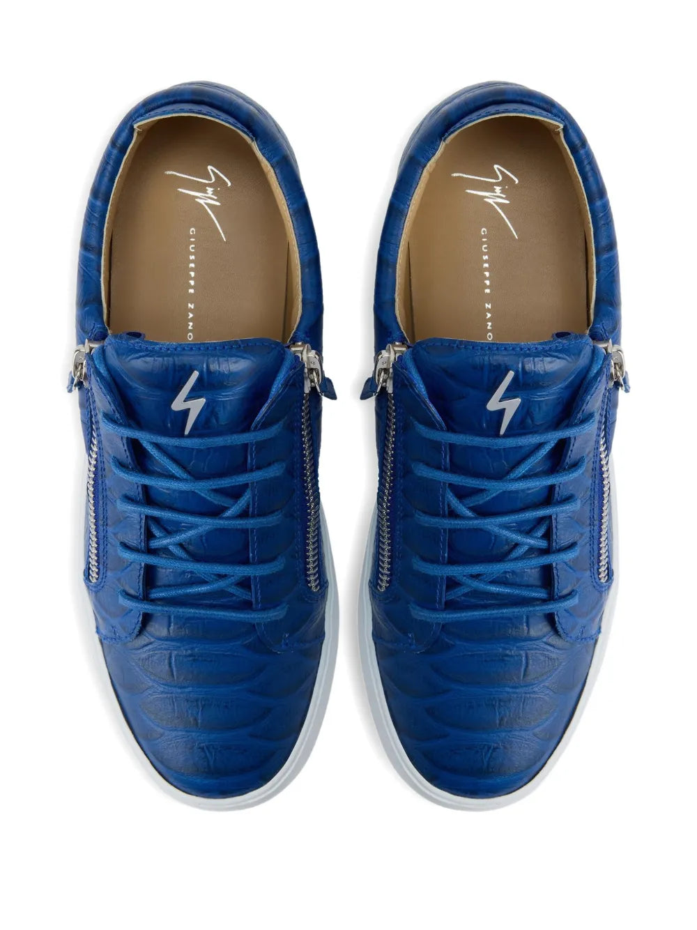 Giuseppe Zanotti Frankie Crocodile-Effect Zip Sneakers