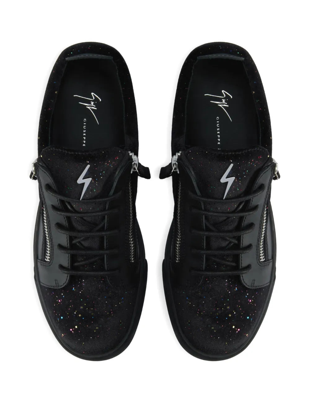 Giuseppe Zanotti Zip-Detail Glitter Low-Top Sneakers