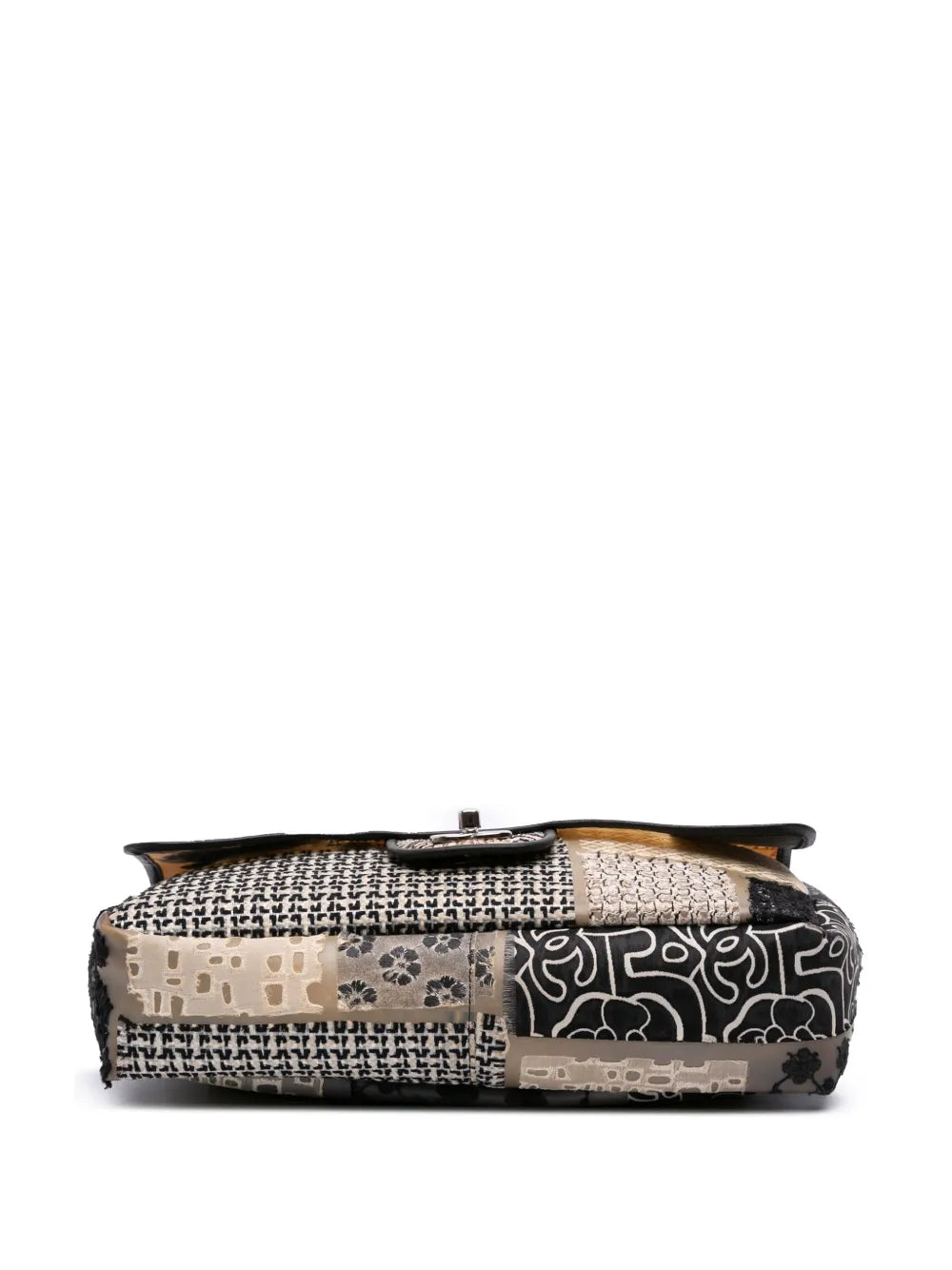 Pre-OwnedCHANEL Pre-Owned2010-2011 Jumbo PVC and Tweed Patchwork Single Flap shoulder bag