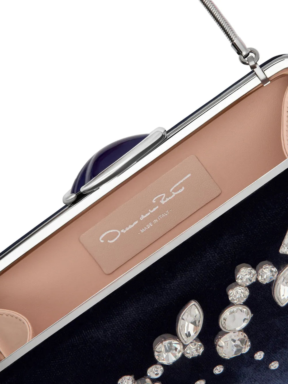 Oscar de la Rentacrystal-embellished velvet clutch bag