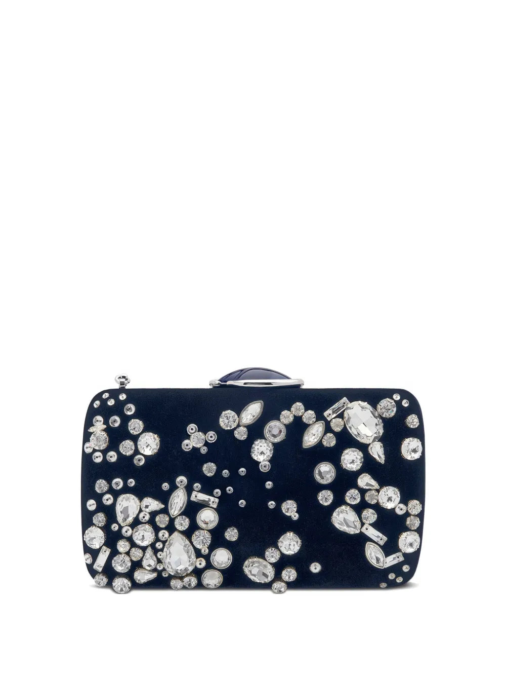 Oscar de la Rentacrystal-embellished velvet clutch bag