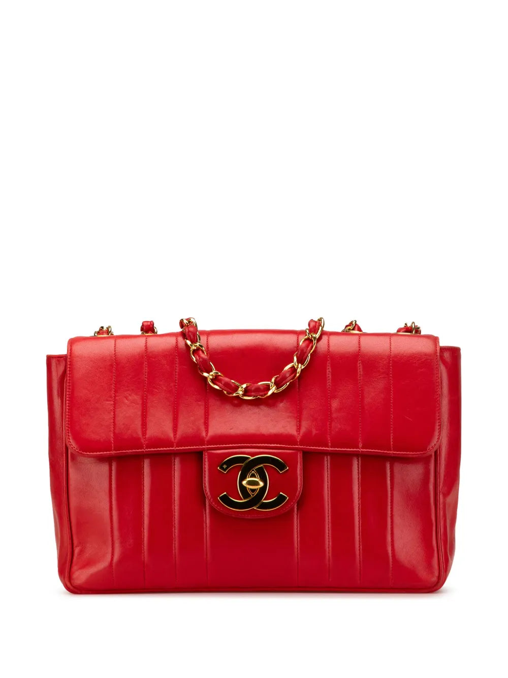 Pre-OwnedCHANEL Pre-Owned1994-1996 Jumbo XL Vertical Quilt Lambskin Single Flap shoulder bag