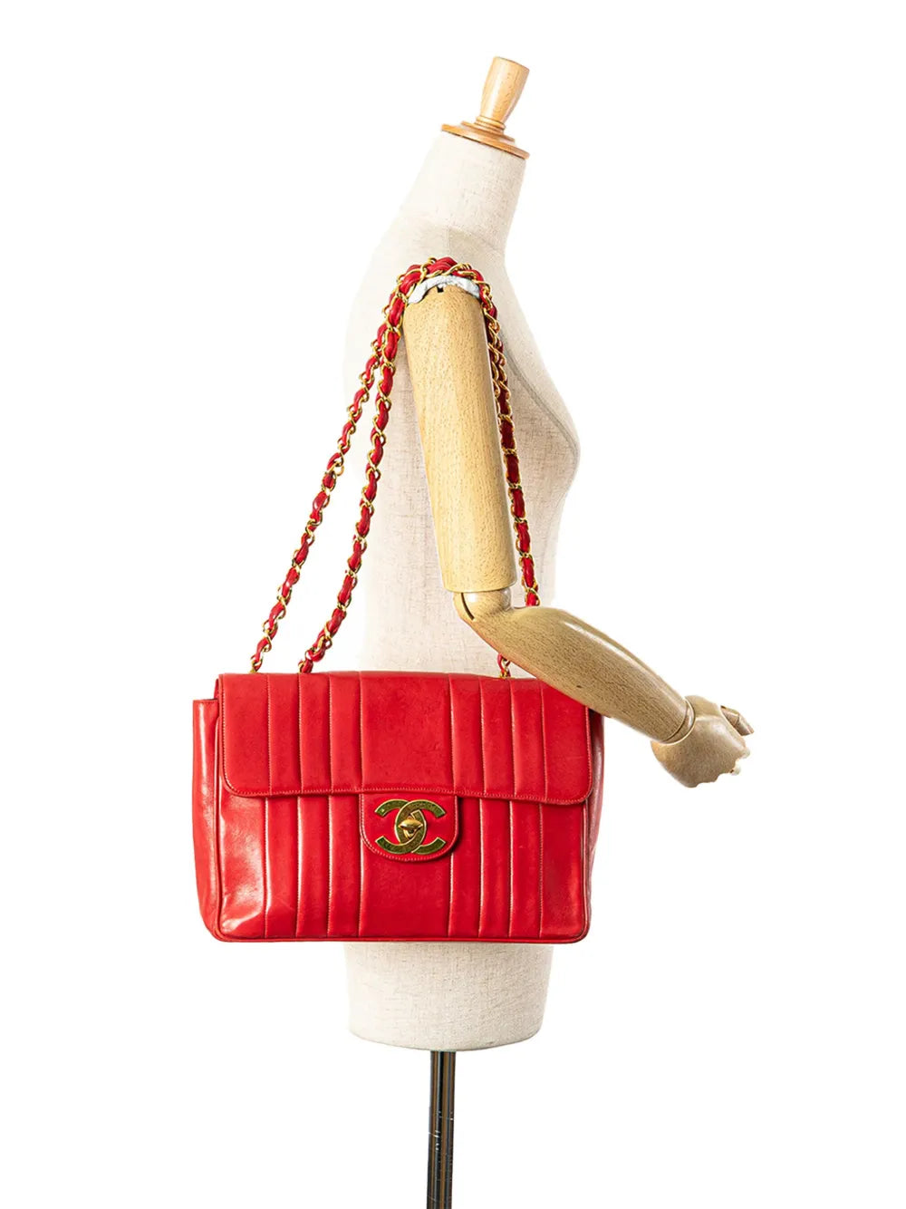 Pre-OwnedCHANEL Pre-Owned1994-1996 Jumbo XL Vertical Quilt Lambskin Single Flap shoulder bag