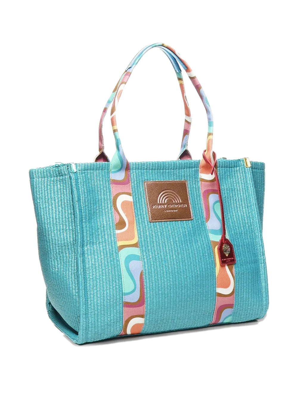 Kurt Geiger Londonembossed logo stripe tote bag