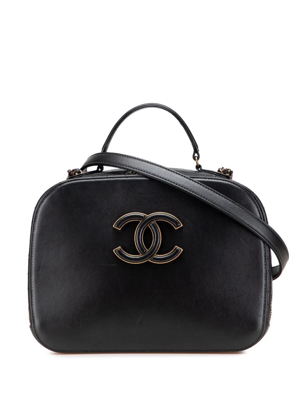 Pre-OwnedCHANEL Pre-Owned2016-2017 Goatskin and Quilted Calfskin Coco Curve Case vanity bag