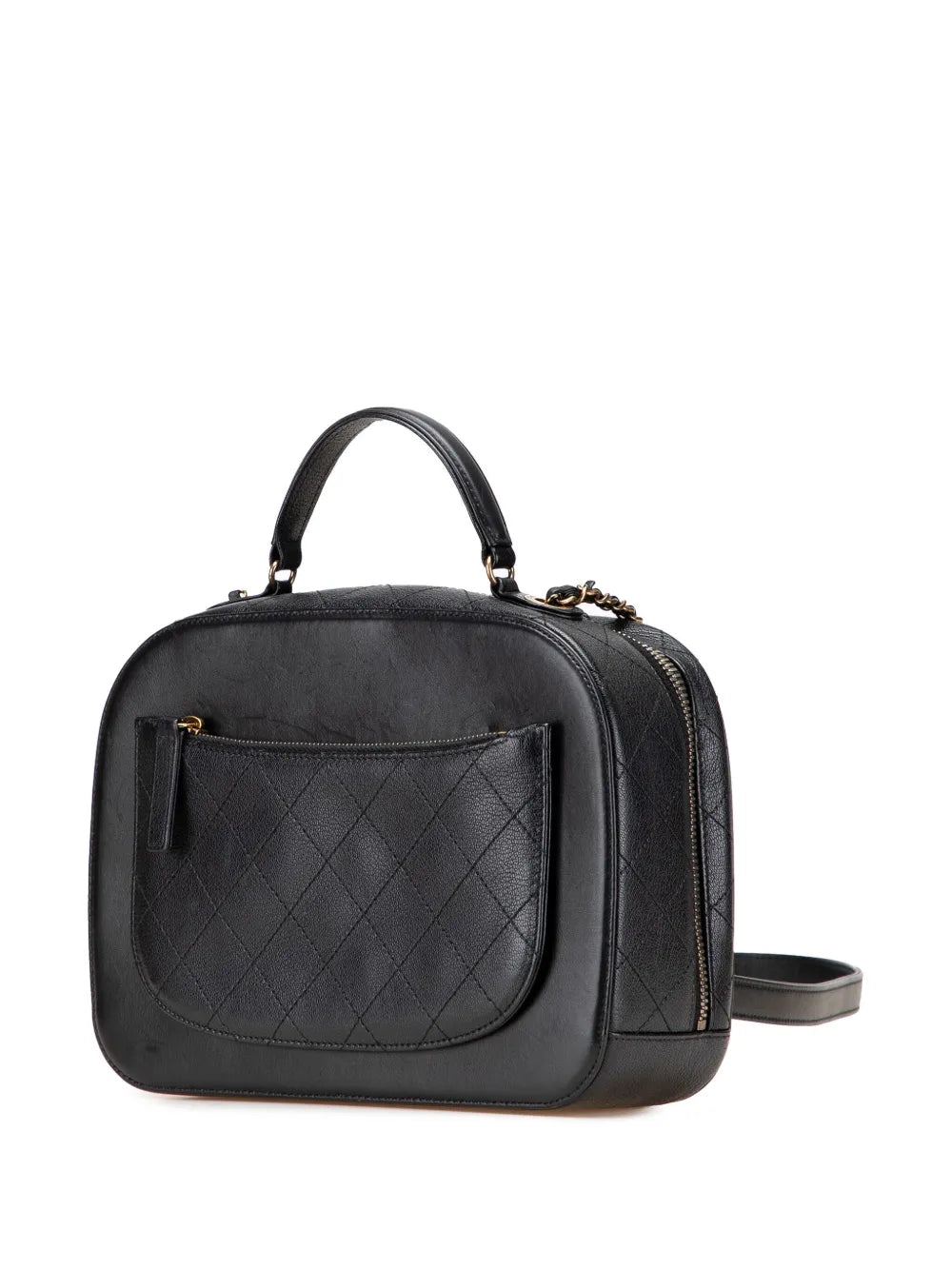 Pre-OwnedCHANEL Pre-Owned2016-2017 Goatskin and Quilted Calfskin Coco Curve Case vanity bag